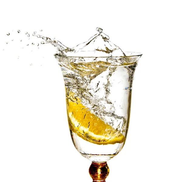 Water Splash Splash Lemon Drink Too Much Eternal Lemon Water — Stock Photo, Image