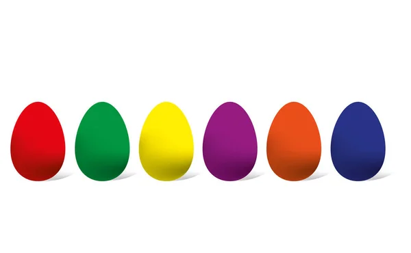 Ovos Páscoa Cores Diferentes Branco — Fotografia de Stock