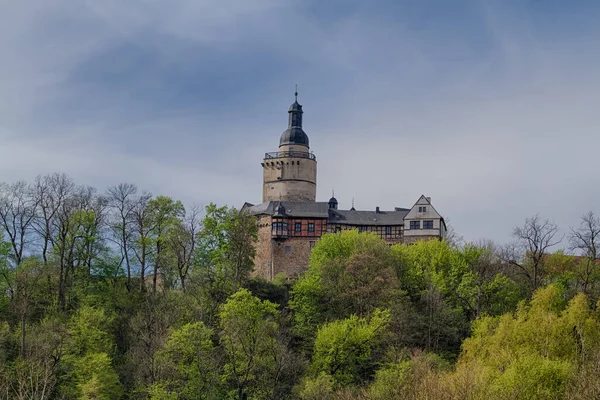 Uitzicht Van Het Selke Dal Naar Kasteel Falkenstein Harz — Stockfoto