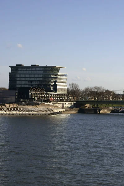 Fotografía Complejo Edificios Puente Deutzer Con Oficinas Restaurantes — Foto de Stock