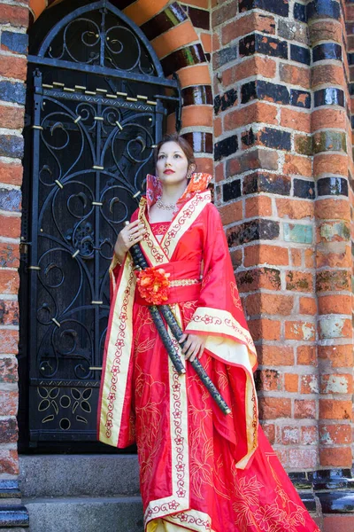 Vacker Kvinna Traditionell Kostym — Stockfoto