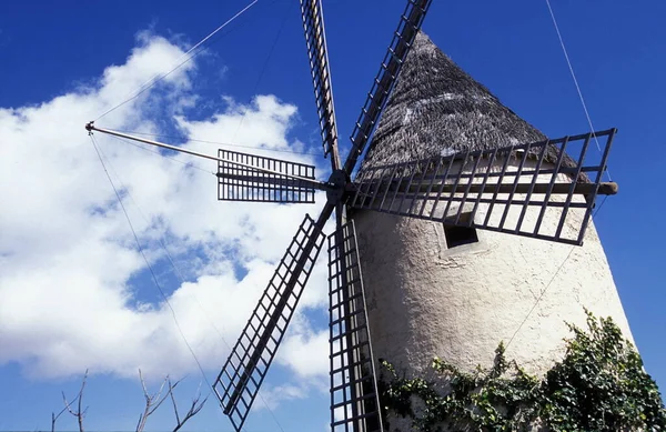 Traditionell Vindpark Montuiri Som Användes Jordbruket Står Centrum Mallorca Balearerna — Stockfoto