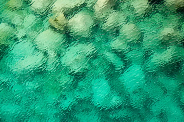 Voda Moře Jezero Azurová Tyrkysová Modrá Karibská Textura Průhledná Průzračná — Stock fotografie