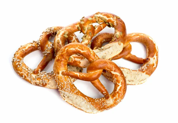 Pretzel Isolado Fundo Branco — Fotografia de Stock