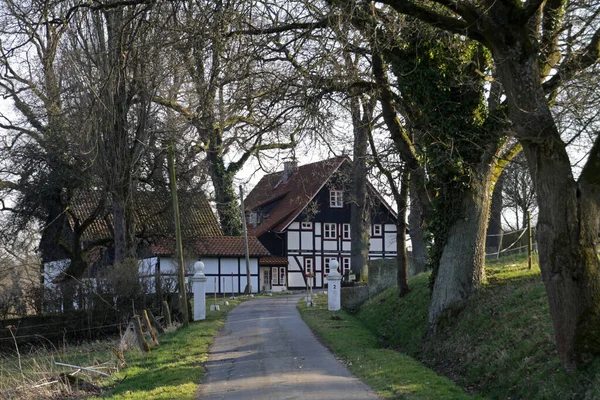 Setengah Timbered Rumah Flakenholz — Stok Foto