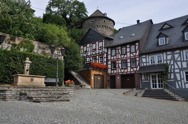 Rodesplatz Con Schinderhannesturm Herrstein — Foto de Stock