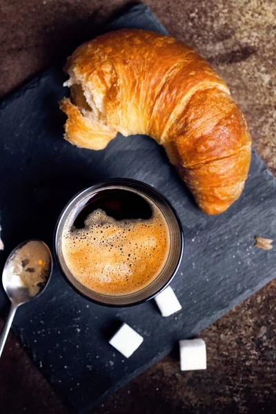 Coffee Croissants Food Drink — Stock Photo, Image