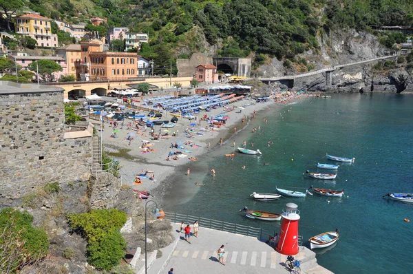 Monterosso Mare Cinque Terre Itálie Pobřeží Ligurie Ligurské Pobřeží Pláž — Stock fotografie