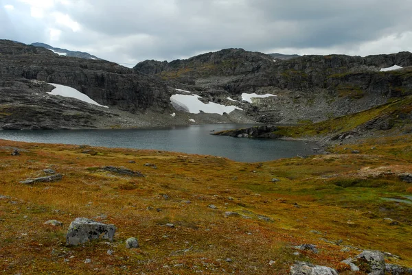 Norveç Doğa Manzarası Arka Planı Üzerine — Stok fotoğraf