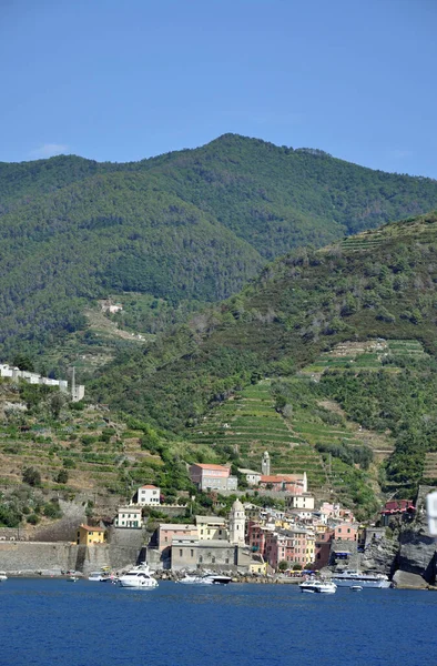 Wernazza Cinque Terre Włochy Liguria Wybrzeże Wybrzeże Liguryjskie Wieś Park — Zdjęcie stockowe