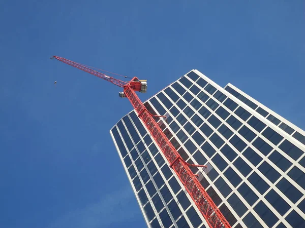 Vista Panoramica Del Cantiere Con Gru — Foto Stock