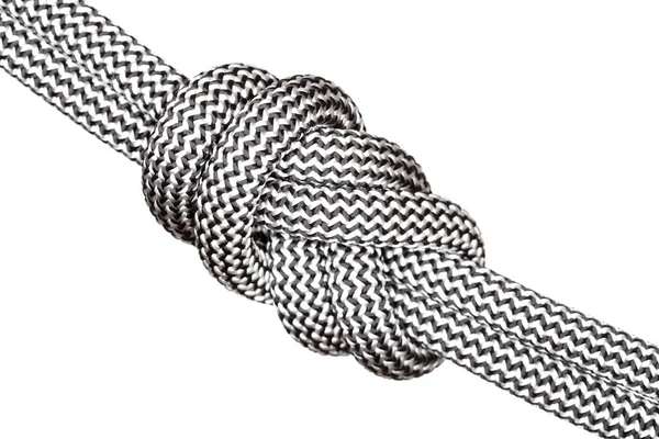 Black White Striped Rope Isolated Gray Background — Stock Photo, Image