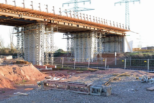 Construção Construção Construção Indústria Construção Ponte Construção Pontes Ferroviário Ferroviário — Fotografia de Stock