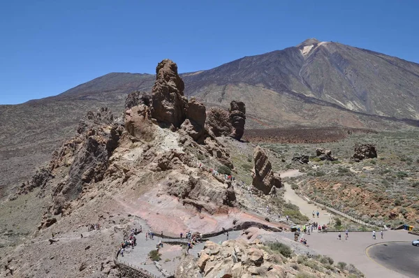 Tenerife Roques Garcia Teide Pico Del Teide Rocks Canary Islands — стоковое фото