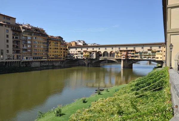 Ponte Vecchio Florencja Most Ponte Vecchio Arno Toskania Włoski Rzeka — Zdjęcie stockowe
