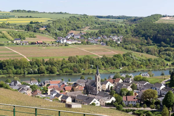 Mosel Flod Som Flyter Genom Frankrike Luxemburg Och Tyskland — Stockfoto