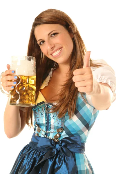 Vrouw Vuil Met Bier — Stockfoto