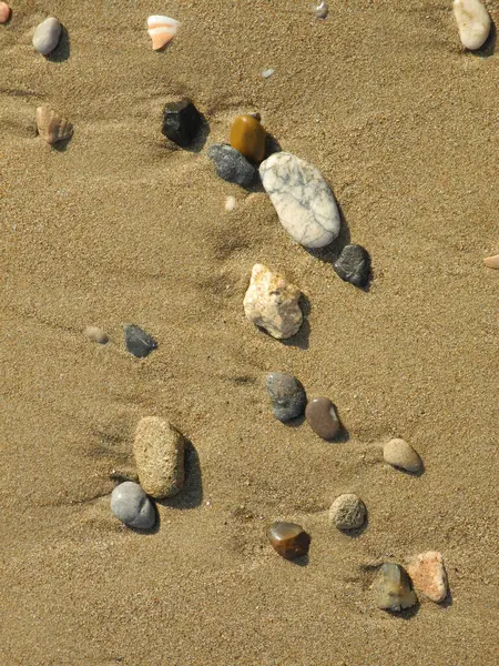 Oblázková Kámen Kameny Písečná Pláž Písek Pláž Objekt Struktura Zázemí — Stock fotografie