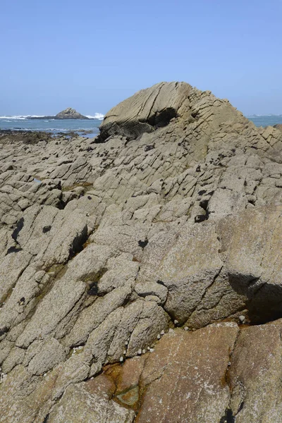 Cote Sauvage Quiberon Brittany France Coast Shore Rock Rough Wave — 图库照片