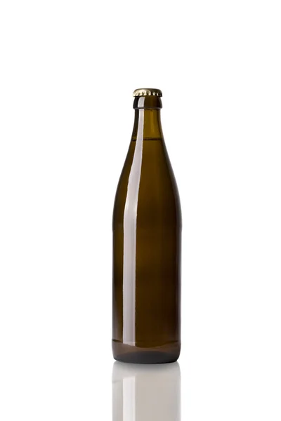 Fles Bier Geïsoleerd Witte Achtergrond — Stockfoto