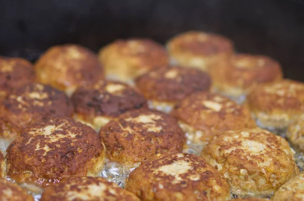 Roasted Meatballs Sizzle Pan — Stock Photo, Image