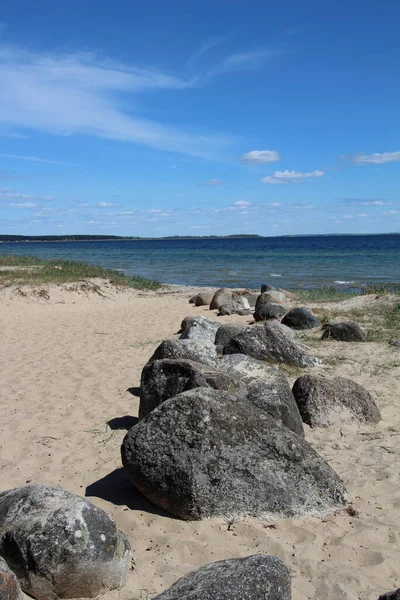 Kamienie Plaży Morza Bałtyckiego Południowej Szwecji — Zdjęcie stockowe