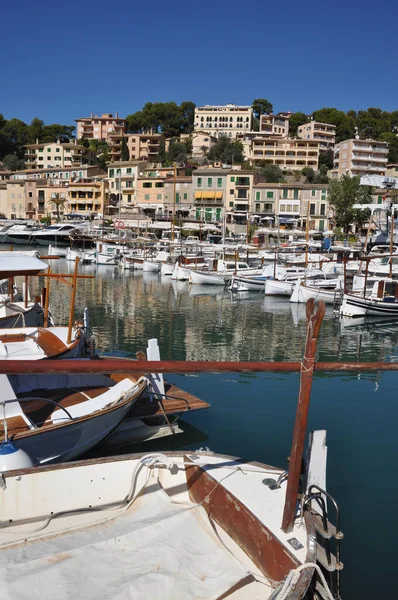 Port Soller Πλοίο Bootshaen Σκάφος Σκάφη Πλοίο Πλοία Βόρεια Ακτή — Φωτογραφία Αρχείου