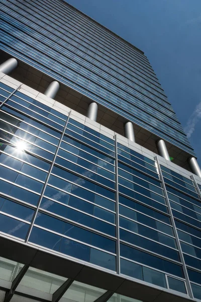 Malerische Städtische Ansicht Moderner Wolkenkratzer Fassade — Stockfoto