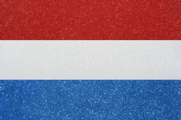 キラキラ光る素材で作られたオランダの国旗 — ストック写真