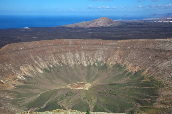 Lanzarote Udsigt Ind Det Gigantiske Krater Caldera Blanca - Stock-foto