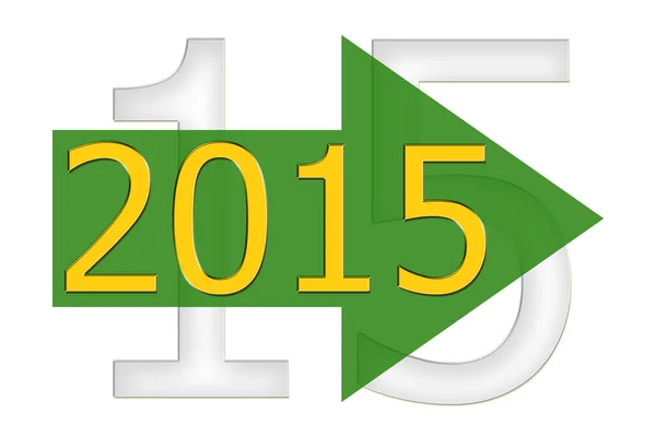 Zelená Šipka Doprava 2015 Žlutá — Stock fotografie