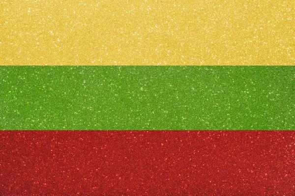 Vlag Van Litouwen Gemaakt Van Glinsterend Glitter — Stockfoto