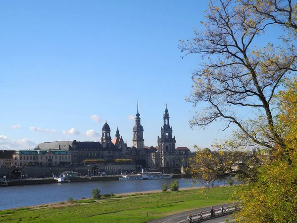 Vár Katedrális Dresden Szász Német Brd Építészet Templom Ufer Elbe — Stock Fotó