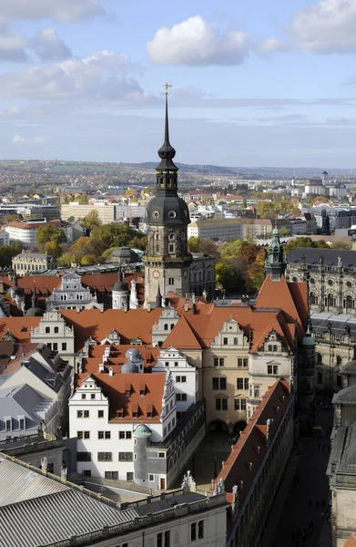 Dresden Saxony Elba Alemanha Castelo Torre Castelo Torre Hausmannsturm Brd — Fotografia de Stock