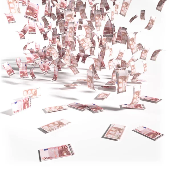 Lluvia Dinero Procedente Los Billetes Euros —  Fotos de Stock
