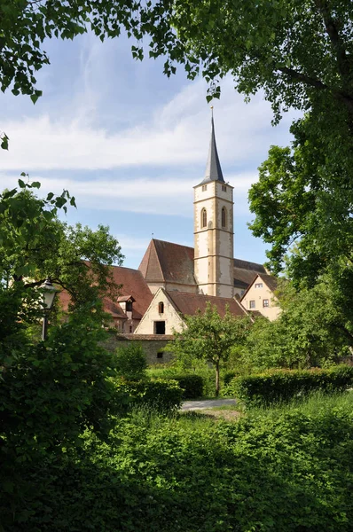 Iphofen Iglesia Cuadrado Franken Bavaria Germany Edad Media Vieja Ciudad —  Fotos de Stock