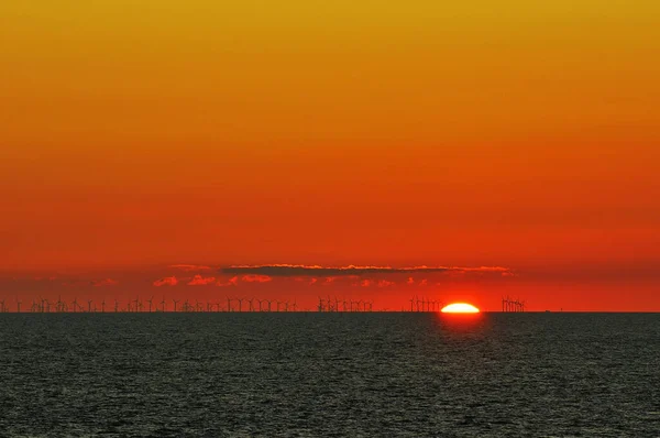 Offshore Windpark Der Ostsee Zwischen Dänemark Und Deutschland — Stockfoto