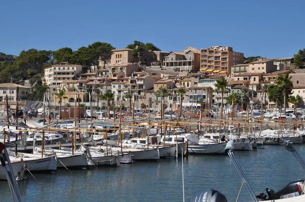 Port Soller Schiff Bootshafen Boot Boote Schiff Schiffe Nordküste Mallorca — Stockfoto