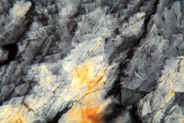 Кристали Холестерину Під Мікроскопом Поляризованому Світлі — стокове фото