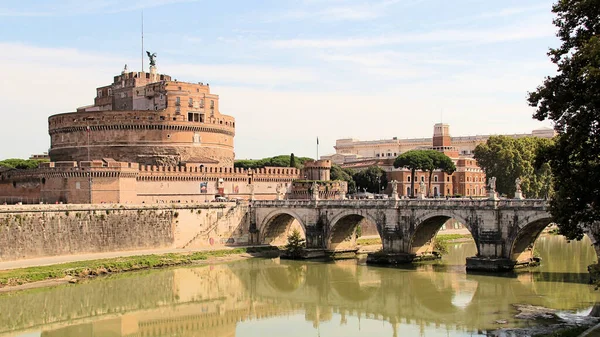 Roma Talya Yazın Sant Angelo Kalesi Manzarası — Stok fotoğraf