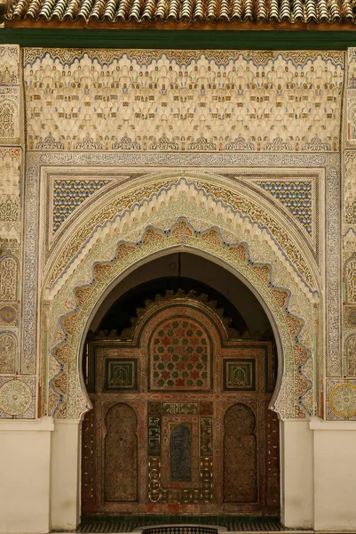 Detalj Den Vackra Kakel Mosaik Dekoration Vid Fez Morocco — Stockfoto