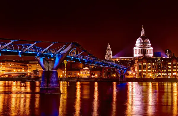 Pont Millenium Londres Nuit — Photo