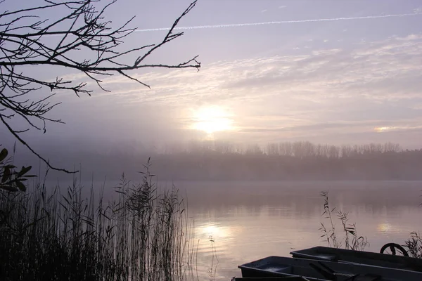 Zonsondergang Het Meer — Stockfoto