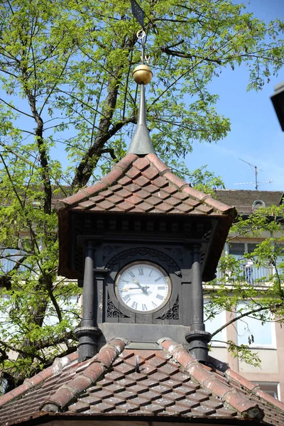 Clock Clock Tower Nuremberg Architecture Franken Bayern Old Town City — Fotografia de Stock