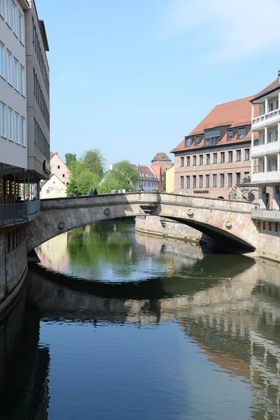 Bridge Bridge Pegnitz River Bach Nuremberg Architecture Franken Bayern Old — Stock Photo, Image