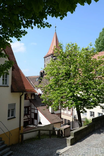Nuremberg Truss Vakwerkhuis Franken Bayern Deutschland Architectuur Oude Stad Toren — Stockfoto