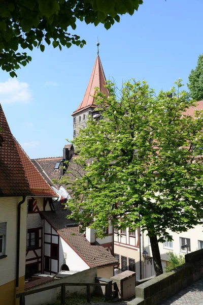 Nuremberg Kandalló Félig Fából Készült Ház Franken Bajor Deutschland Építészet — Stock Fotó