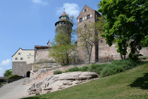 Нюрнбергский Замок Замок Нюрнберг Стена Крепостная Стена Крепость Башня Башня — стоковое фото
