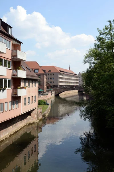 Brücke Brücke Pegnitz Fluss Bach Nürnberg Architektur Franken Bayern Altstadt — Stockfoto