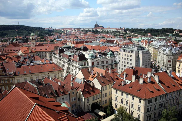 Vista Aérea Cidade Velha Castelo Praga República Checa — Fotografia de Stock